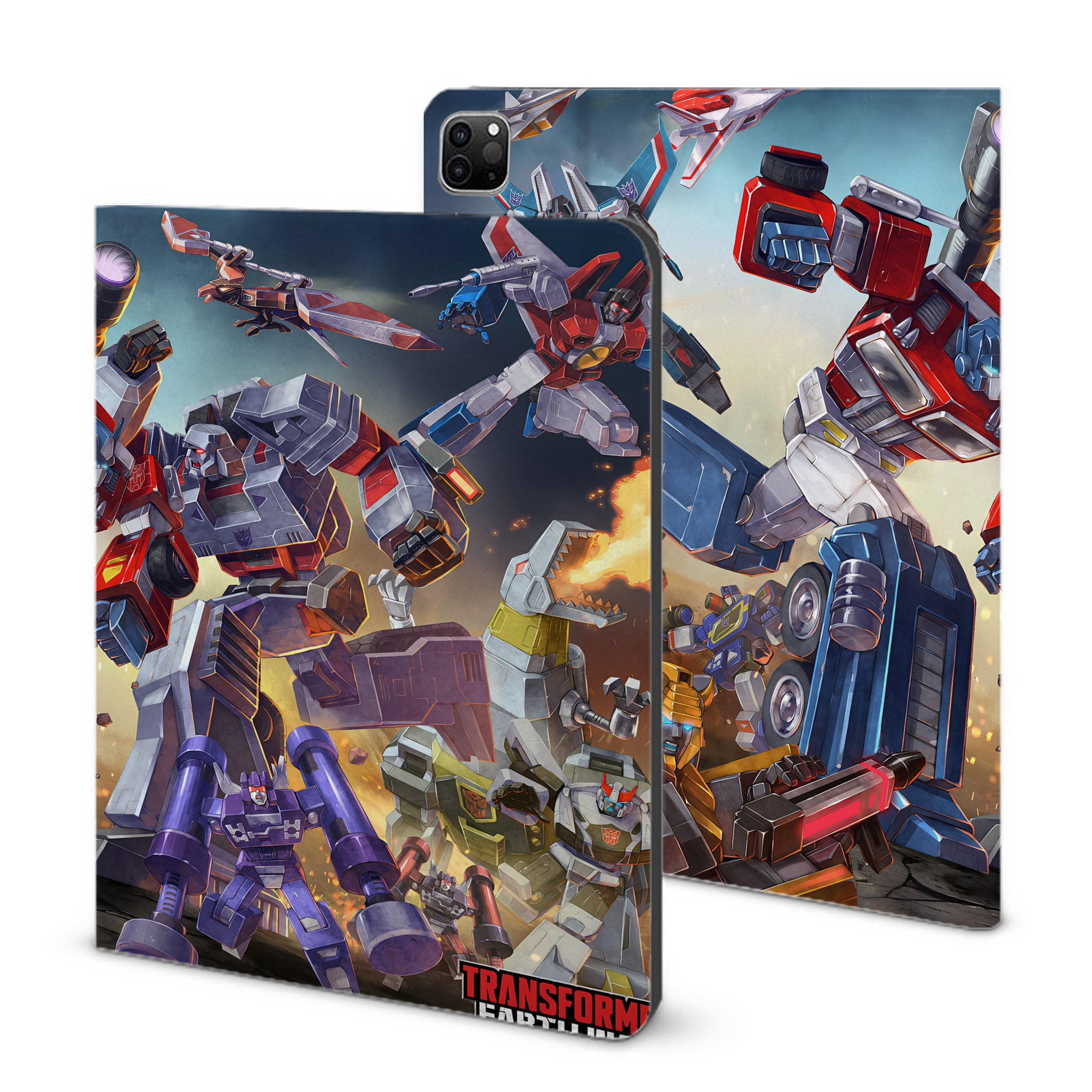 （画像用） Transformers トランスフォーマー IPad ケース ブック型 PUレザー TPU 耐衝撃 軽量 薄型 ペン収納なし 全面保護 IPad 各モデル対応